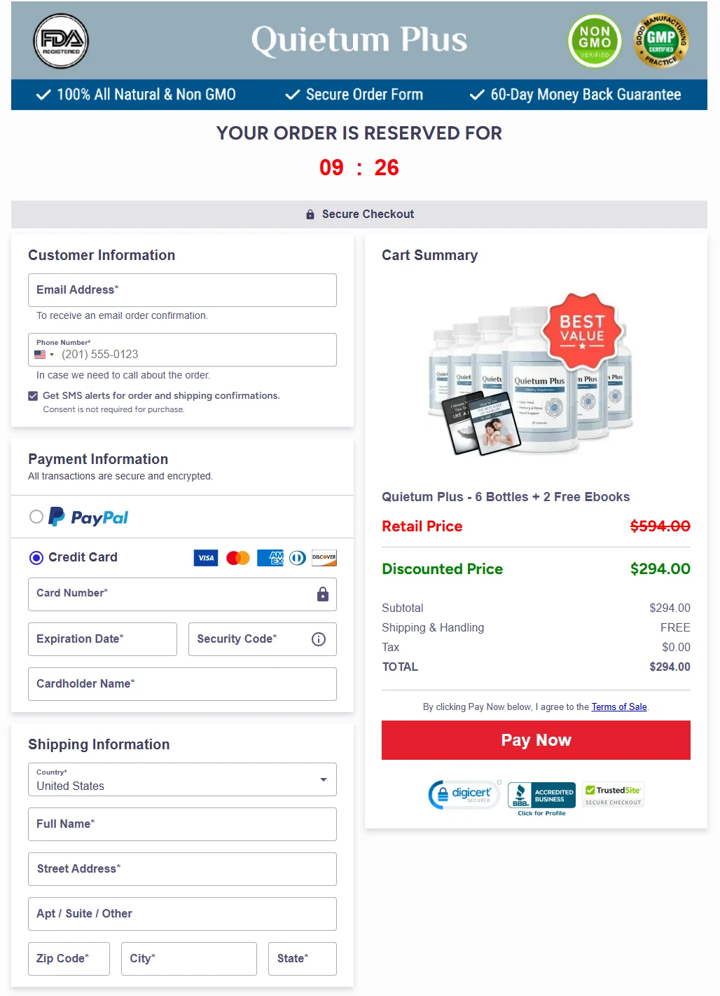 Quietum Plus order page 3